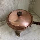 Vintage Copper And Brass Chafing Dish - Metal Stand wooden Handle From Italy-5pc