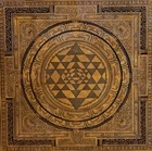 Oil Varnished Shri Yantra Thangka Painting   Meditation Wall Hanging   Pauva Art
