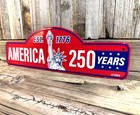 America 250 Year Anniversary Usa 18  Embossed Metal Tin Sign Vintage Garage New
