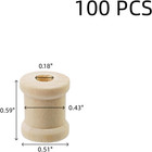 100pcs Wooden Spools 0 51   0 59  Thread Spools Unfinished Wooden Spindles For Cr