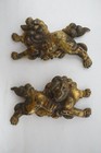 Japanese Sword Handle Ornament Set Shishi-design Menuki Kashira Fuchi 0428f16
