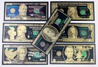 Wholesale 70 Pcs Us Banknotes Black Gold Crafts Notes Money    1- 100 Dollar Set