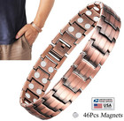 Men s Bracelet Magnetic Therapy Arthritis Pain Relief Pure Solid Copper Bangle