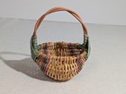 Vintage Handmade Small Woven Buttocks Basket Signed And Dated 1987