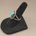 Sterling Silver Turquoise Southwestern Navajo Style Split Shank Oval Size 4 75