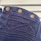 Polo Ralph Lauren Hand Knit Linen Cotton Blend Sweater Top Button Shoulder Blue