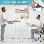 Ethu Overbed Table With Wheels  Upgrade Medical Table With Drawer  Hospital Bed