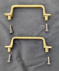 Pair Vintage Old Cast Brass Drawer Cabinet Door Furniture Pull Handle