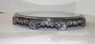 Antique Round Silverplate Plateau Beveled Vanity Jewelry Table Top Mirror Tray