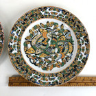 Vtg Chinese Porcelain Thousand Butterflies 10 Inch Plates  set Of 2 