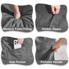 Bean Bag Chair 5ft Giant Beanbag Velvet Fabric Xx-large Grey Memory Foam washabl