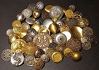 Mixed Lot Of 60 Metal Vintage Buttons