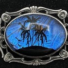 Butterfly Wing Vintage Brooch - Sterling Silver Ornate Open Tropical Island Pin