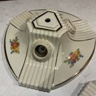 Vintage Art Deco Porcelain Ceiling Mount Light Fixtures Porcelier 3 Pieces