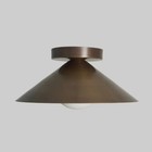 Vintage Brass Flush Mount Ceiling Light  Mid Century Modern Cone Lamp