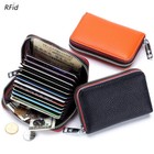 Rfid Blocking Women Small Leather Wallet Credit Card Holder Zip Multicard Purse