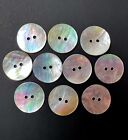 Lot Of 10 Matching Vintage Mop 7 8    Buttons Antique Abalone Shell 2 Hole Sew Vtg