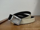 Brooks Bros Calfskin Cowhide Black Belt Sz 42 Sterling Silver Buckle Monogramed