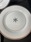 4 Target Onyx And Ice 10 75    Dinner Plate Silver Snowflake Porcelain Christmas