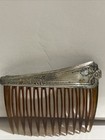 Vintage Silvertone Metal Decorative Side Hair Comb Made In Usa