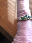 Vintage Estate  14k Yellow Gold 6 Stone Emerald Ring Size 9 5   2 5 Grams