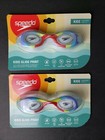 Speedo Goggles Lot Of 2 Kids Glide Print Ages 3-8 Flex Fit Uv Protection Swim