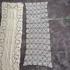 2 Vintage Hand Crochet Lace Table Runner Rectangle Dresser Scarf Doily 52   
