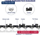 3 Pack 12 Inch Chainsaw Chains 3 8 Lp Pitch  050  Gauge 45 Drive Links  12  Repl
