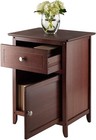 Walnut Nightstand Bedside Table Drawer End Side Storage Shelf Bedroom Furniture