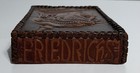 Wwi Otto Von Bismarck German Leather Over Wood Paperweight Desk Piece