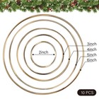Dream Catcher Rings  10pcs Wreath Macrame Rings Gold Metal Floral Hoops For M   