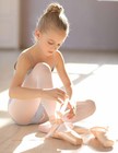 Daydance Ballet Pointe Shoes Girls Women Ribbon Ballerina Shoes With Toe Pads
