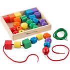 Melissa   Doug Primary Lacing Beads - Educational Toy 30 Wooden Beads   2 Laces