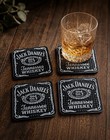 Jack Daniel   s Old No  7 Coaster Set Of 4 Black Square Bar Drink  3 75    Plastic