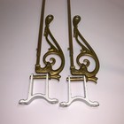 Lot Of 2 Art Deco Adjustable Swing Arm Curtain Rod Ornate Cast Iron W bracet       