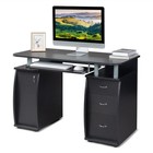 Computer Writing Desk Home Office Pc Table With 3 Drawers And Cabinet Storage