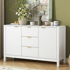 U_style Sideboard W wave Design - 3 Adjustable Shelves 3 Drawers   Soft-clo