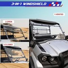 Front 3-in-1 Flip Windshield Compatible With Kawasaki Mule Pro-mx 2019-2026