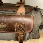 Vtg Bob Timberlake Green Canvas Brown Leather Duffel Bag 22  Luggage