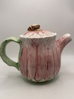 Vintage The Bombay Company Pink Gerber Daisy Teapot With Bumble Bee Lid
