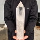 5 73lb Natural Clear White Crystal Obelisk Crystal Energy Column Reiki Healing