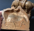 Vtg 1930 s Riderless Grazing Horse Bronze Bookend Pair Old Patina Book Ends Sign