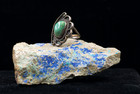 Vintage Native American Sterling Silver And Turquoise Ring  Size 5-1 2  Unsigned