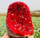 300g Aura Red Geode Phantom Cluster Vug Mineral Specimen Titanium Rock Quartz