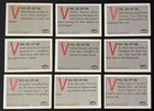 1984 V Tv Series Fleer Trading Cards Lot Of 9 Sci-fi Alien Invasion Set Vintage
