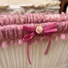 Vintage Wood Magazine Rack Heart Cutout Pink Lace Trim Shabby Chic Cottagecore