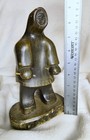 Vintage Inuit Eskimo 9    Soapstone Carving  Standing Hunter  Signed By Dimu