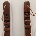 Vintage 1960s  Mcm Large Carved Wood Spoon   Fork Wall Decor Tiki Totem 