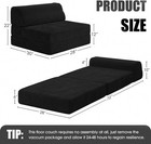 Futon Sofa Bed Folding Convertible Memory Chair Bed Couch With Pillow Black
