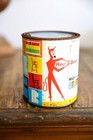 Vintage Red Devil High Gloss Enamel Paint Can Empire Blue 1 Quart Metal